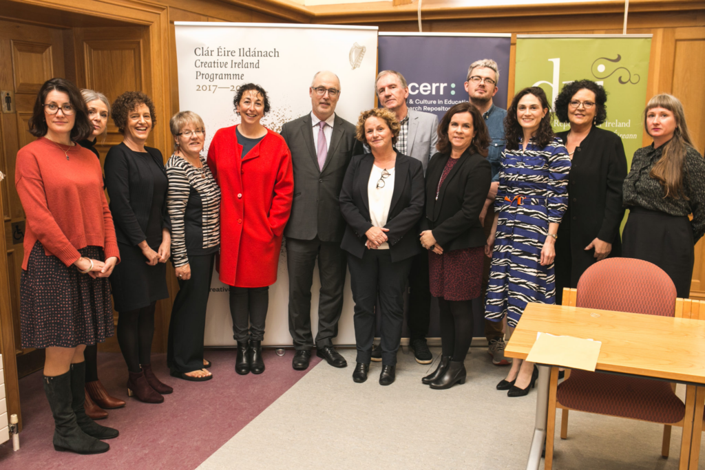 Members of the Steering Committee with guests Ms Tanya Banotti, an tUas Seán Ó Foghlú, and Prof Gary Granville on the launch of the repository at the Department of Education and Skills, September 2020.